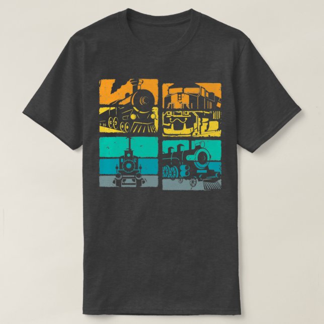 Camiseta Vintage Trains Steam Locomotive Railroad Retro (Diseño del anverso)