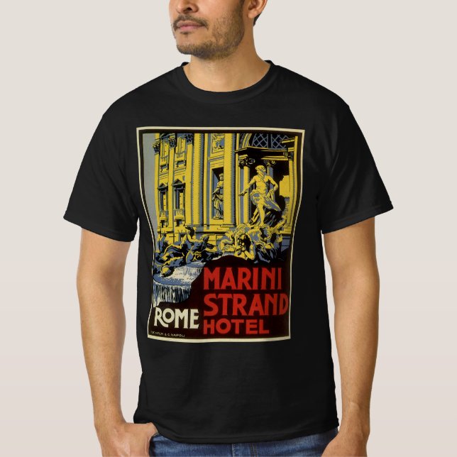Camiseta Vintage Trevi Fountain, Hotel Marini Strand, Roma (Anverso)