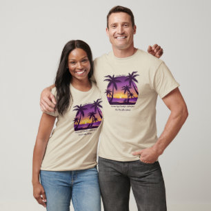 Camiseta Vintage Tropical Beach Summer Sunset Palm Tree