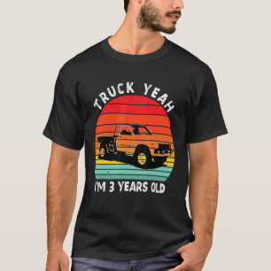 Camiseta Vintage Truck Yeah I'm 3 Years Old Truck Birthday 