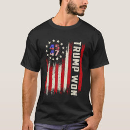 Camiseta Vintage Trump ganó 45 47 presidente Trump Bandera