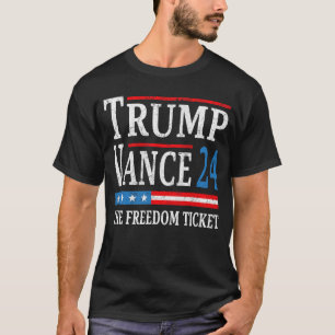 Camiseta Vintage Trump Vance 2024 The Freedom Ticket USA