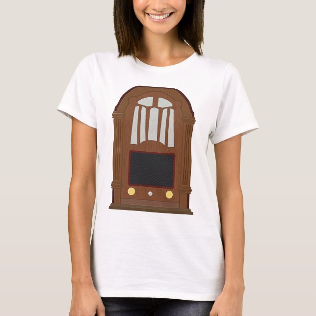 Camiseta Vintage Tube Radio Antique Wooden Stereo (Anverso)
