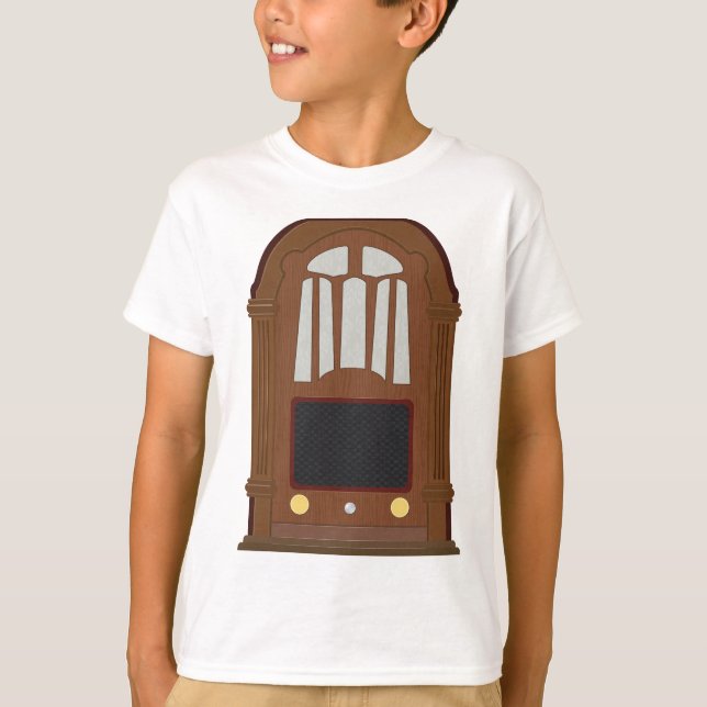 Camiseta Vintage Tube Radio Antique Wooden Stereo (Anverso)