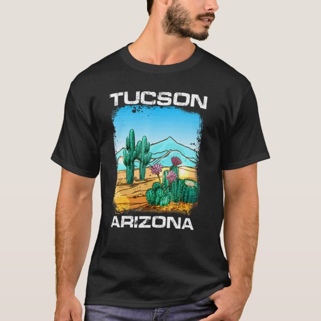 Camiseta Vintage Tucson Arizona Desert Retro Cactus (Anverso)