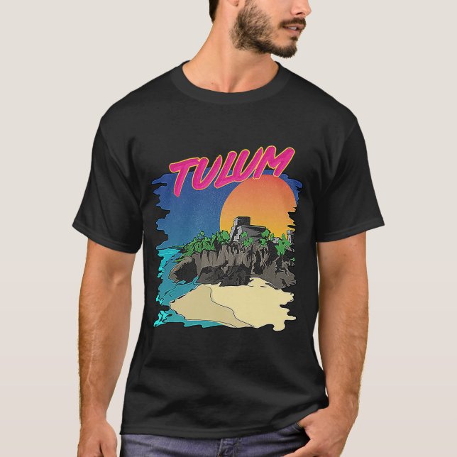 Camiseta Vintage Tulum Beach Mayan Ruinas México Vacaciones (Anverso)