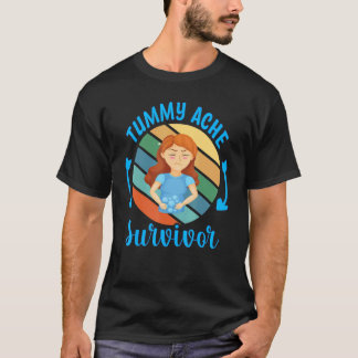 Camiseta Vintage Tummy Ache Survivor Quote Stomachache Tumm