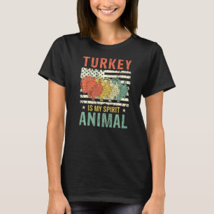 Camiseta Vintage Turkey Spirit Animal Retro Estadounidense