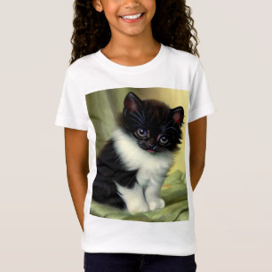 Camiseta Vintage Tuxedo Kitten Ilustracion