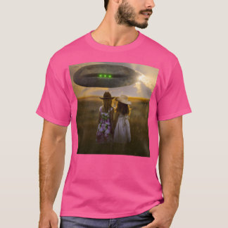 Camiseta Vintage Ufo En La Tierra Chicas Viendo Ufo En El M