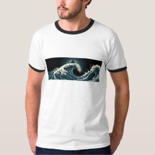 Camiseta Vintage Ukiyo e Surfing Zen Meditation