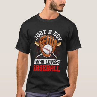 Camiseta Vintage Un Niño Gracioso Que Ama El Béisbol Gracio