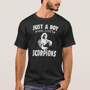 Camiseta Vintage Un Niño Que Ama El Animal Escorpión