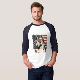 Camiseta Vintage unicornio Merica 4 de julio patriótico