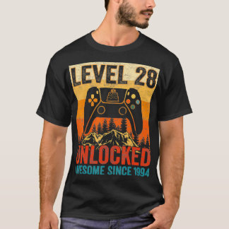 Camiseta Vintage Unlocked Level 28 Retro Video Controller B