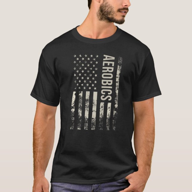 Camiseta Vintage US American Flag Aerobics Premium (Anverso)
