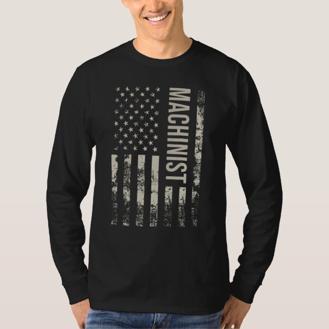 Camiseta Vintage US American Flag Machinist (Anverso)