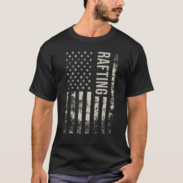 Camiseta Vintage US American Flag Rafting (Anverso)