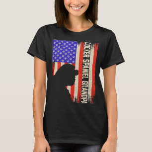Camiseta Vintage US Bandera Estadounidense Cocker Spaniel G