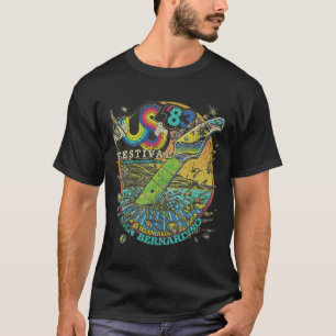 Camiseta Vintage US Festival 1983 Colorido arcoiris Music F
