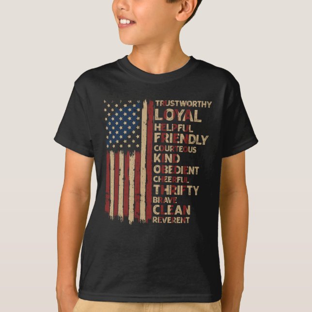 Camiseta Vintage US Flag Scouts Law (Anverso)