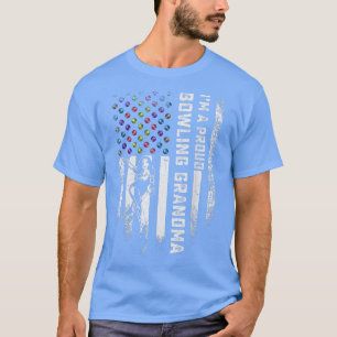 Camiseta Vintage USA American Flag I'm A Proud Bowling Gran