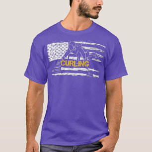 Camiseta Vintage USA Bandera Americana Curling Player Curle