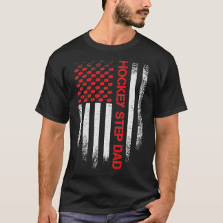 Camiseta Vintage USA Bandera Americana Hockey Step Dad Dist