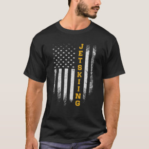 Camiseta Vintage USA Bandera Americana Jet Skiing Funny Jet
