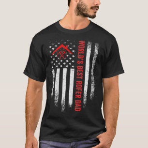 Camiseta Vintage USA Bandera Americana Mundos Mejor Roofer 
