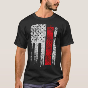 Camiseta Vintage USA Bandera estadounidense de Ladrillo Bla