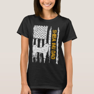 Camiseta Vintage USA Bandera Estadounidense Shiba Inu Perro