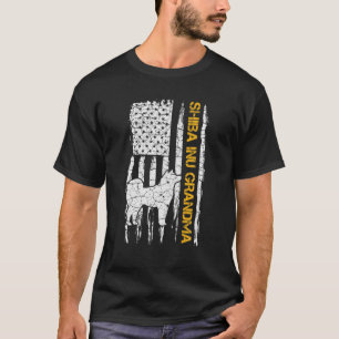 Camiseta Vintage USA Bandera Estadounidense Shiba Inu Perro