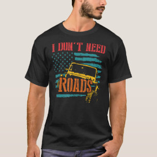 Camiseta Vintage USA Flag 4 Wheeler Truck Offroad 4x4 Vehíc