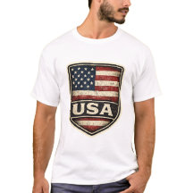 Camiseta Vintage USA Flag Shield | Ameri Desgastad