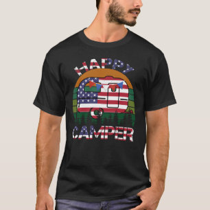 Camiseta Vintage USA Happy Camper USA Patriotic 4.º de