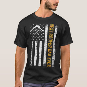 Camiseta Vintage USA Mejor Roofer Papá Nunca Bandera Ameri