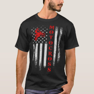 Camiseta Vintage USA Motorcross Dirke Bike American Flag Pa