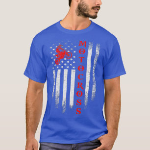 Camiseta Vintage USA Motorcross Dirke Bike Bandera American