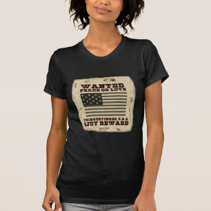 Camiseta Vintage USA Wanted: Se busca paz o amor