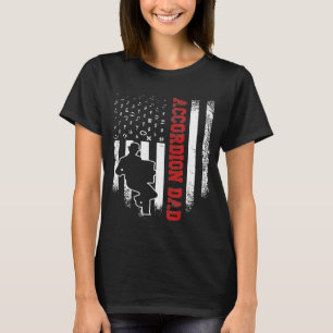 Camiseta Vintage Uu American Flag accordion Dad Notes Silh