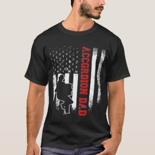 Camiseta Vintage Uu American Flag accordion Dad Notes Silh