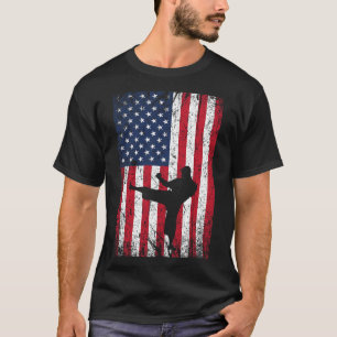 Camiseta Vintage Uu American Flag Karate 4 De Julio De Mart