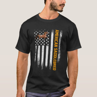 Camiseta Vintage Uu Bandera Estadounidense Hors Saddlebred