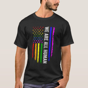 Camiseta Vintage Uu Flag Somos Human Orgullo Lgbt Ally Gay