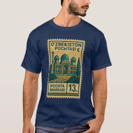 Camiseta Vintage Uzbekistan Postage Stamp Shirt