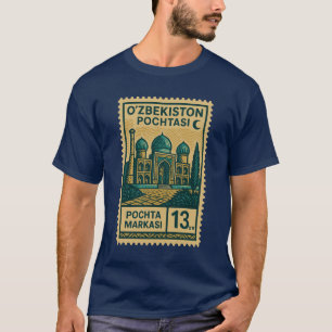 Camiseta Vintage Uzbekistan Postage Stamp Shirt