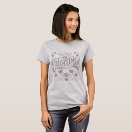 Camiseta Vintage Valentine cupido con paloma - gris