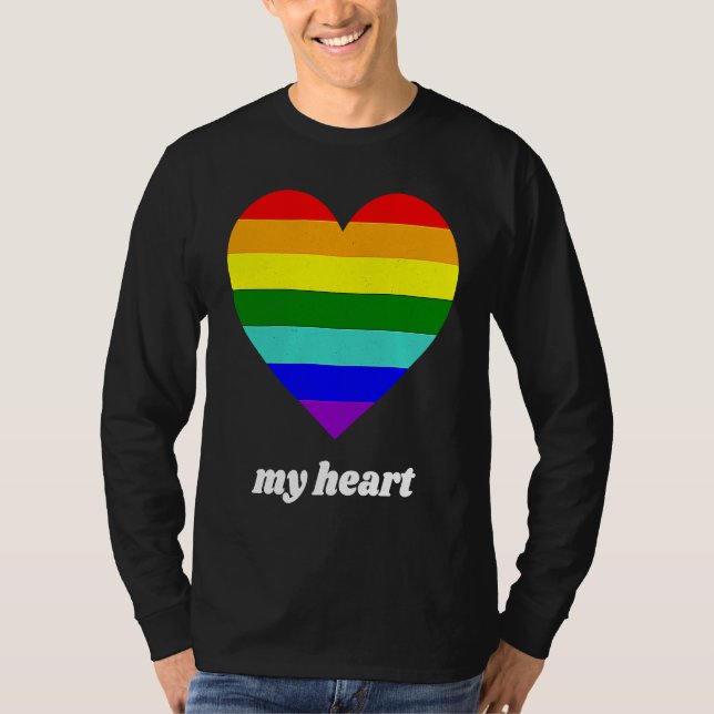 Camiseta Vintage Valentine Rainbow My Heart (Anverso)