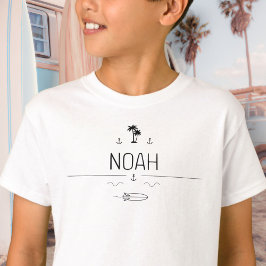 Camiseta Vintage Van Life Black White Surfer Crew Boys